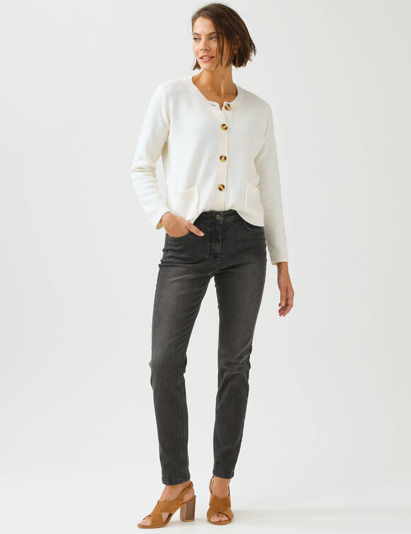 Slimbroek, hoge taille, gemiddelde lengte (used black)