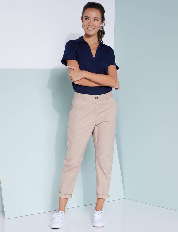 Polo manches courtes, maille jersey (marine)