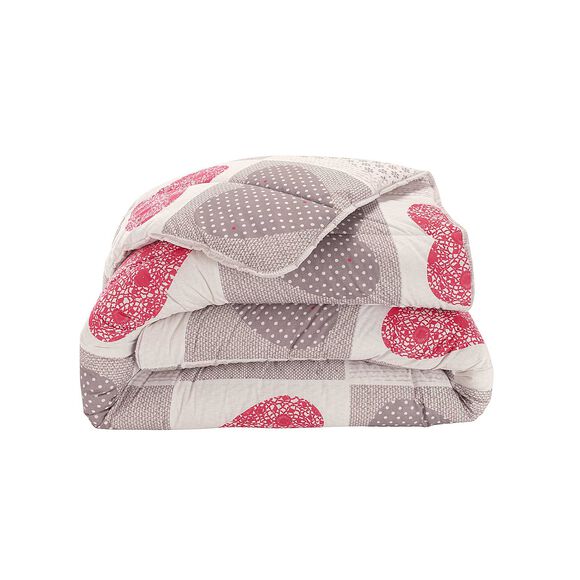 Couette coton imprimé Lovely 400 g/m² (rouge)