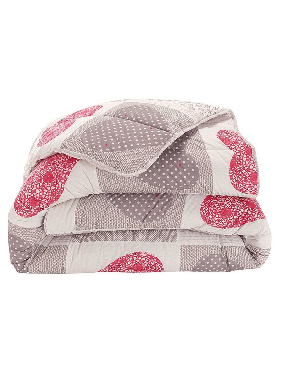 Couette coton imprimé Lovely 400 g/m² (rouge)