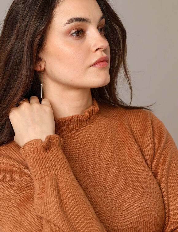 Pull col montant, finition frisotti (karamel)
