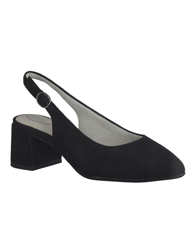 Pumps met leren bovenwerk - comfortbreedte (zwart)