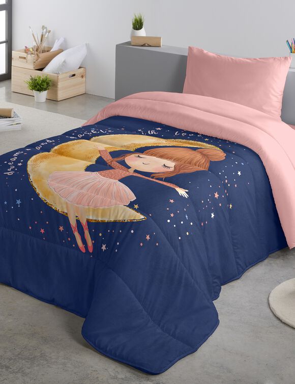 Couette microfibre enfant ballerine 200 g/m² (bleu marine)
