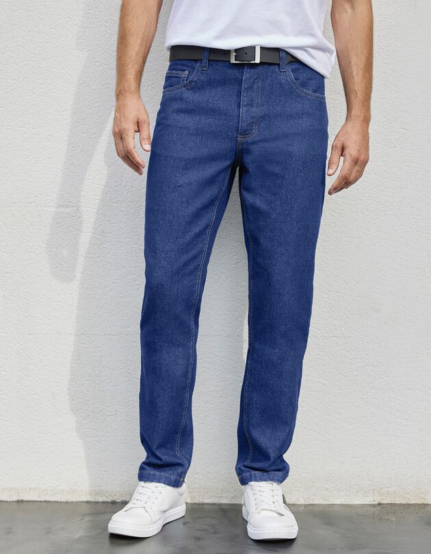 Jeans in 'relax' model, katoen - binnenpijplengte 72 cm (stone)