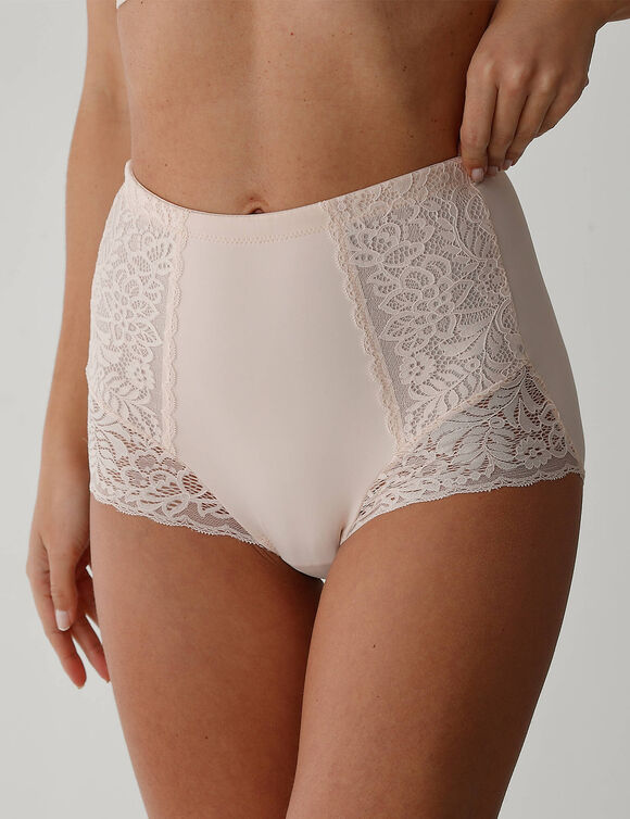 Gaine affinante plastron dentelle - maintien  (nude)