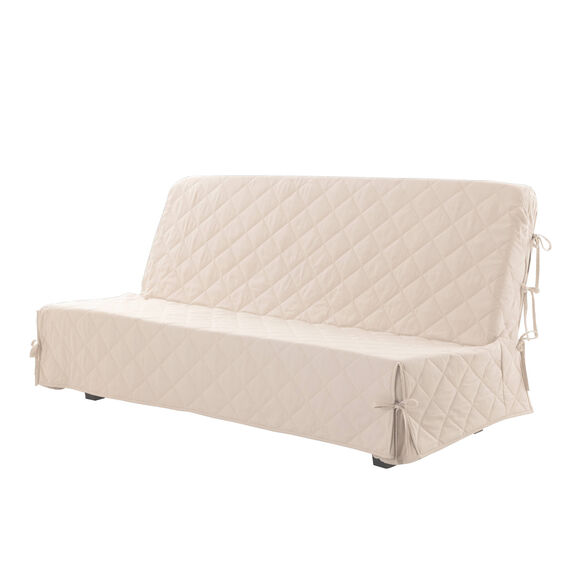 Housse clic-clac standard matelassée coton bachette uni (sable)