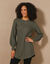 Pull-tunique maille fantaisie  (kaki)