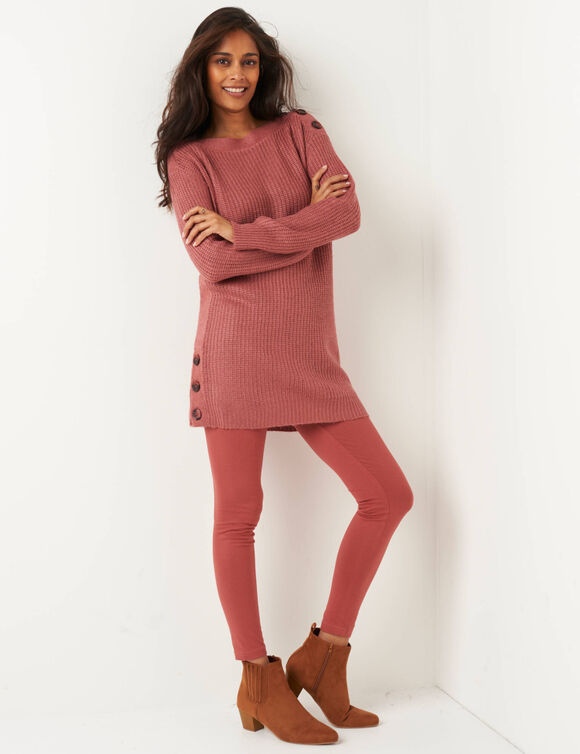 Legging taille élastiquée - lot de 2 (terracotta + noir)