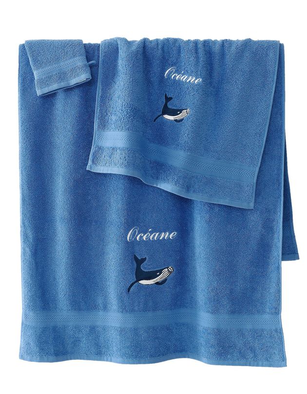 Éponge brodée baleine personnalisé - 420 g/m² (bleu dur)
