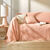 Plaid of sprei, effen katoen met artisanaal weefsel (roze)