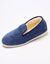 Stille pantoffels in velours met wolvoering (marineblauw)