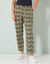 Bedrukte mom fit 7/8-broek, katoen (beige / kaki)