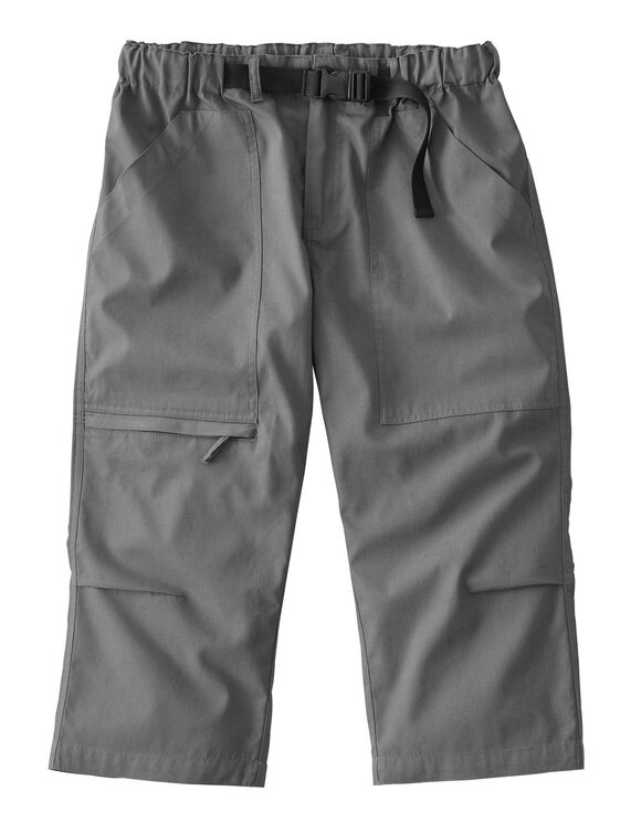 Pantacourt 3/4 &eacute;lastiqu&eacute; + ceinture assortie (gris acier)