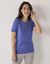Thermisch T-shirt met ronde hals - korte mouwen (jeansblauw)