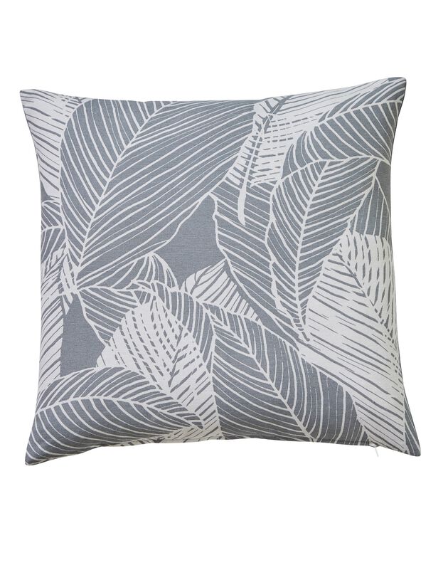 Housse de coussin carrée imprimé feuillage - lot de 2 (gris perle)