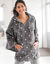 Poncho à capuche, maille polaire toucher peluche (gris / rose)