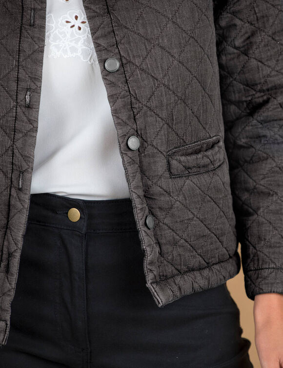 Veste matelassée, jean léger (gris)