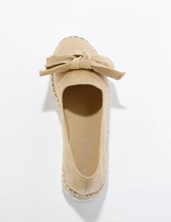 Mocassins in espadrillestijl met strik en koordzool (beige)