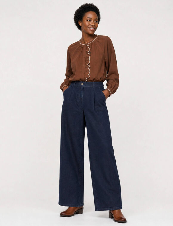 Jeans met tangen, wijde pasvorm (raw)