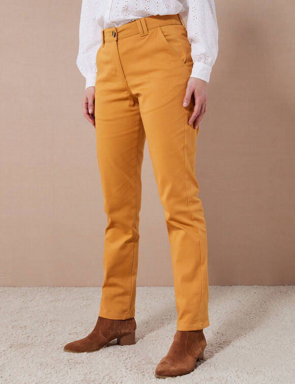 Pantalon chino stretch (curry)