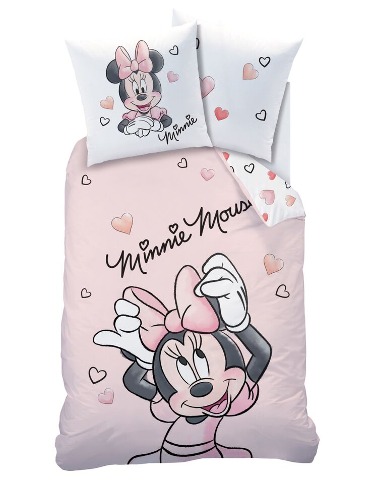 Parure de lit enfant Minnie Smile® - coton (rose)