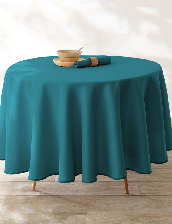 Effen tafellaken, makkelijk onderhoud (eendenblauw)
