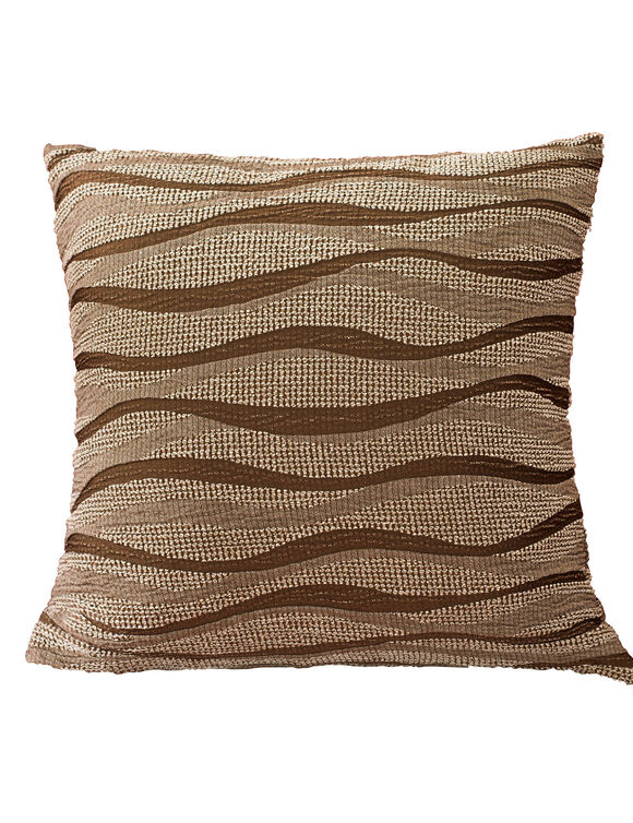 Kussenhoes in bedrukte jacquard - set van 2 (chocolade)