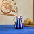 Vaas in aardewerk, gekleurde strepen, 2 handvatten  (blauw/wit)