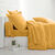 Linge de lit uni polyester-coton Colombine (curry)