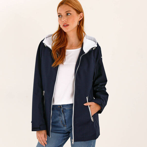 Waterdichte jas met kap (marine)