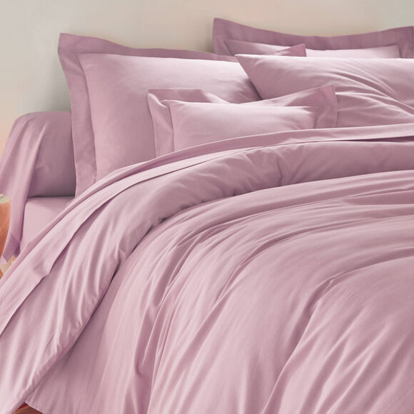 Linge de lit uni coton  (lavande)