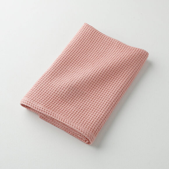 Serviette de bain nid d'abeille 320 g/m2 (rose poudré)