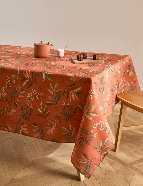 Nappe antitache imprim&eacute; v&eacute;g&eacute;tal (terracotta)
