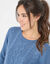 Pull col rond, maille torsadée (bleu jean) Pull col rond, maille torsadée (bleu jean)