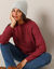 Pull col montant, maille anglaise toucher doux (prune)