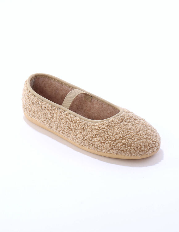 Ballerines en sherpa (taupe)