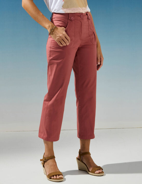 Pantacourt droit stretch (terracotta)