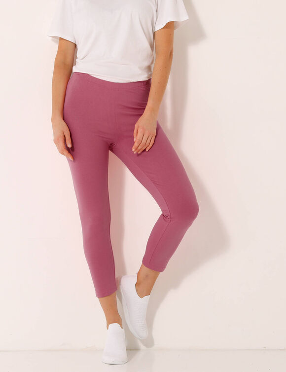 Effen 3/4-legging - set van 2 (roze / zwart)