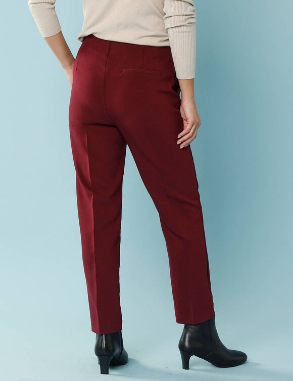Pantalon cigarette uni, Sp&eacute;cial Petites (bordeaux)