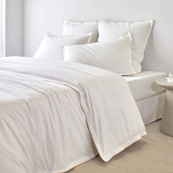 Linge de lit blanc finition bourdon Colombine® (blanc)