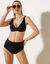 Slip de bain uni sculptant Solaro - ceinture modulable (noir)