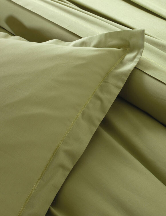 Effen bedlinnen in katoen (olijfgroen)