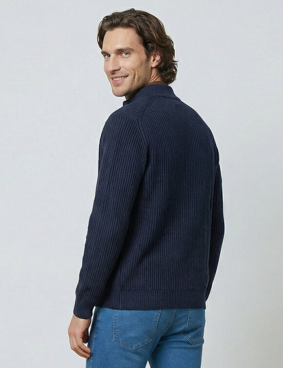 Gilet zipp&eacute; c&ocirc;te anglaise 30% laine (gris anthracite)