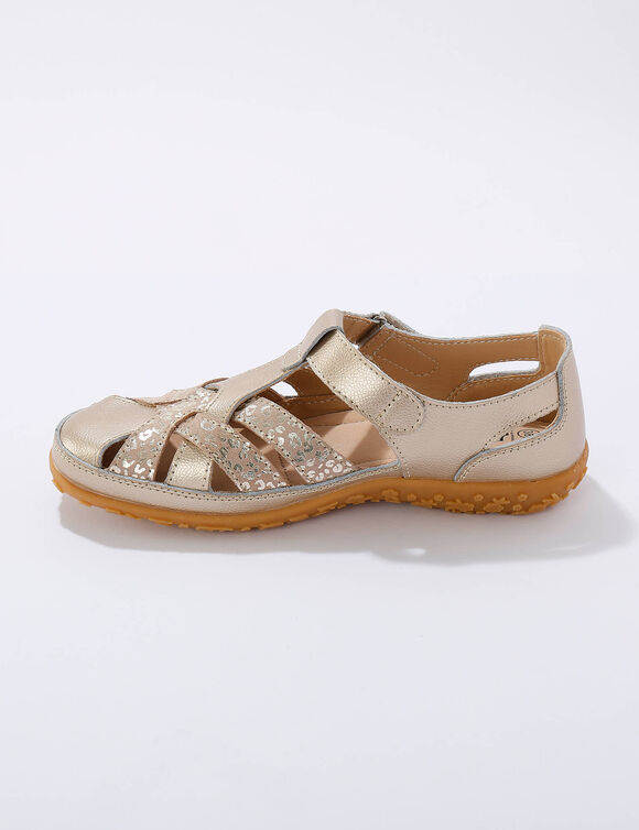 Schoenen in soepel leer (goudkleurig)