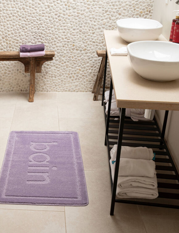 Tapis de bain motif "bain" (lilas)