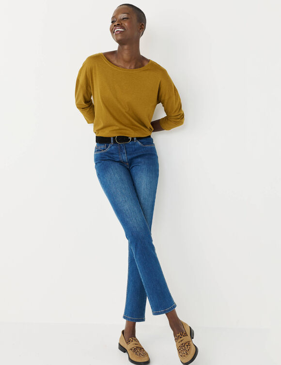T-shirt volume loose manches 3/4 (vert olive)