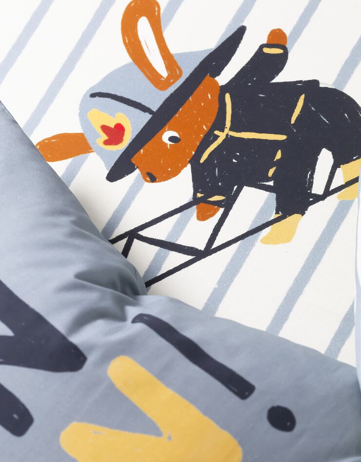 Bedlinnen voor kinderen met brandweermotieven, in katoen (hemelsblauw)