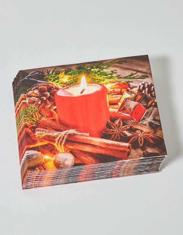 Papieren "kaars" servetten - set van 20 (rood)
