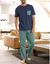 Bedrukte pyjamabroek (marine / blauw)