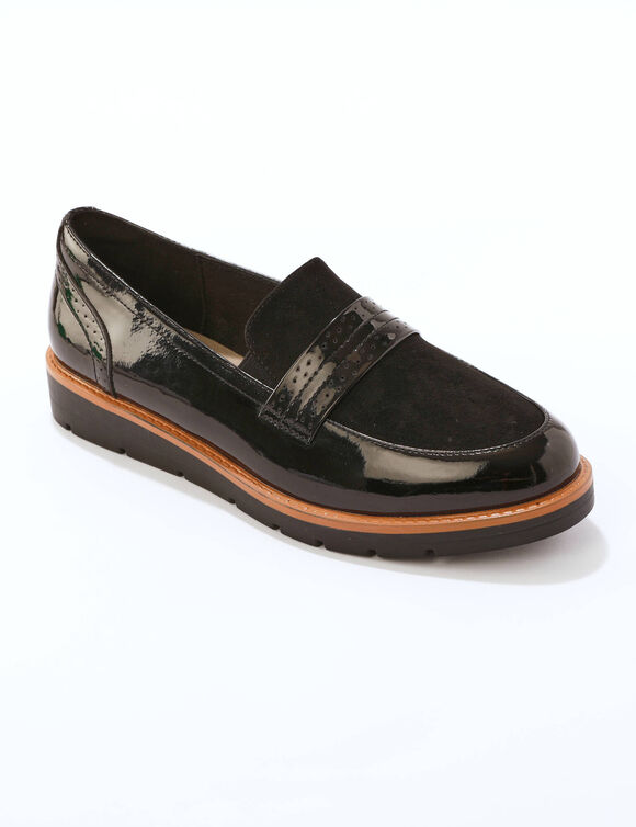 Mocassins bi-mati&egrave;re (noir)